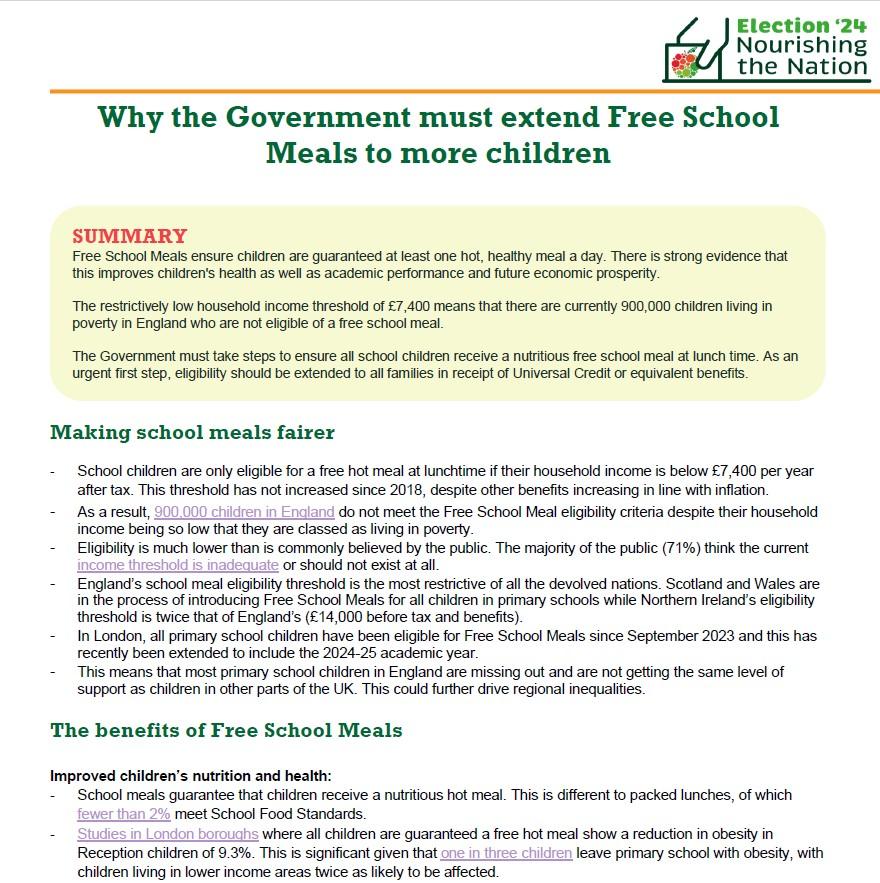 Free School Meals briefing