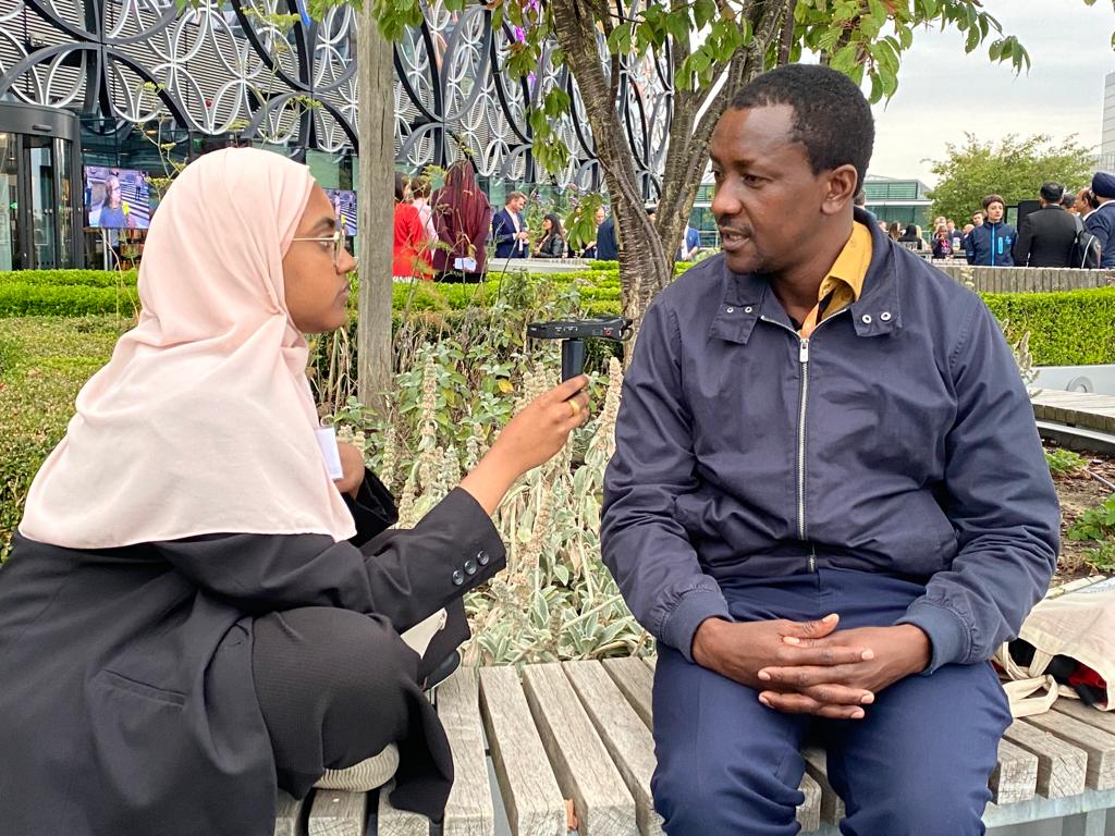 Yumna Hussen interviewing James Kalundu  