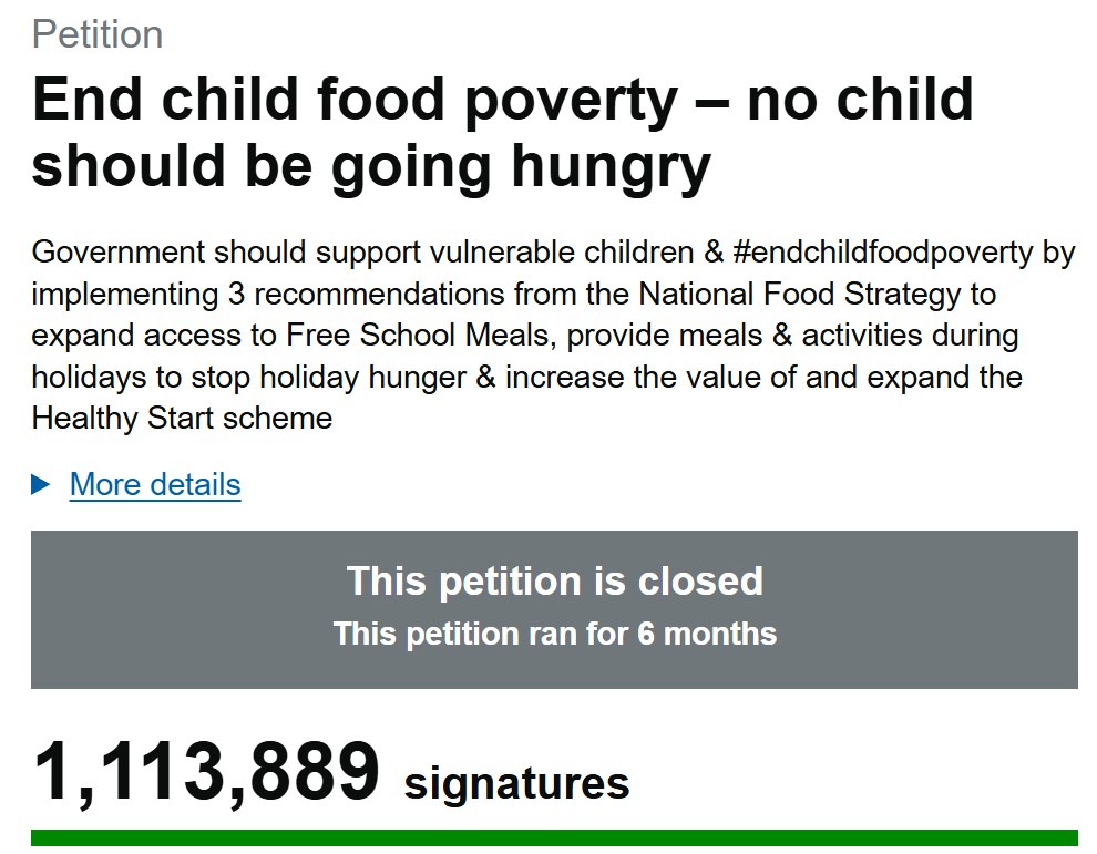 Marcus Rashford school meals petition