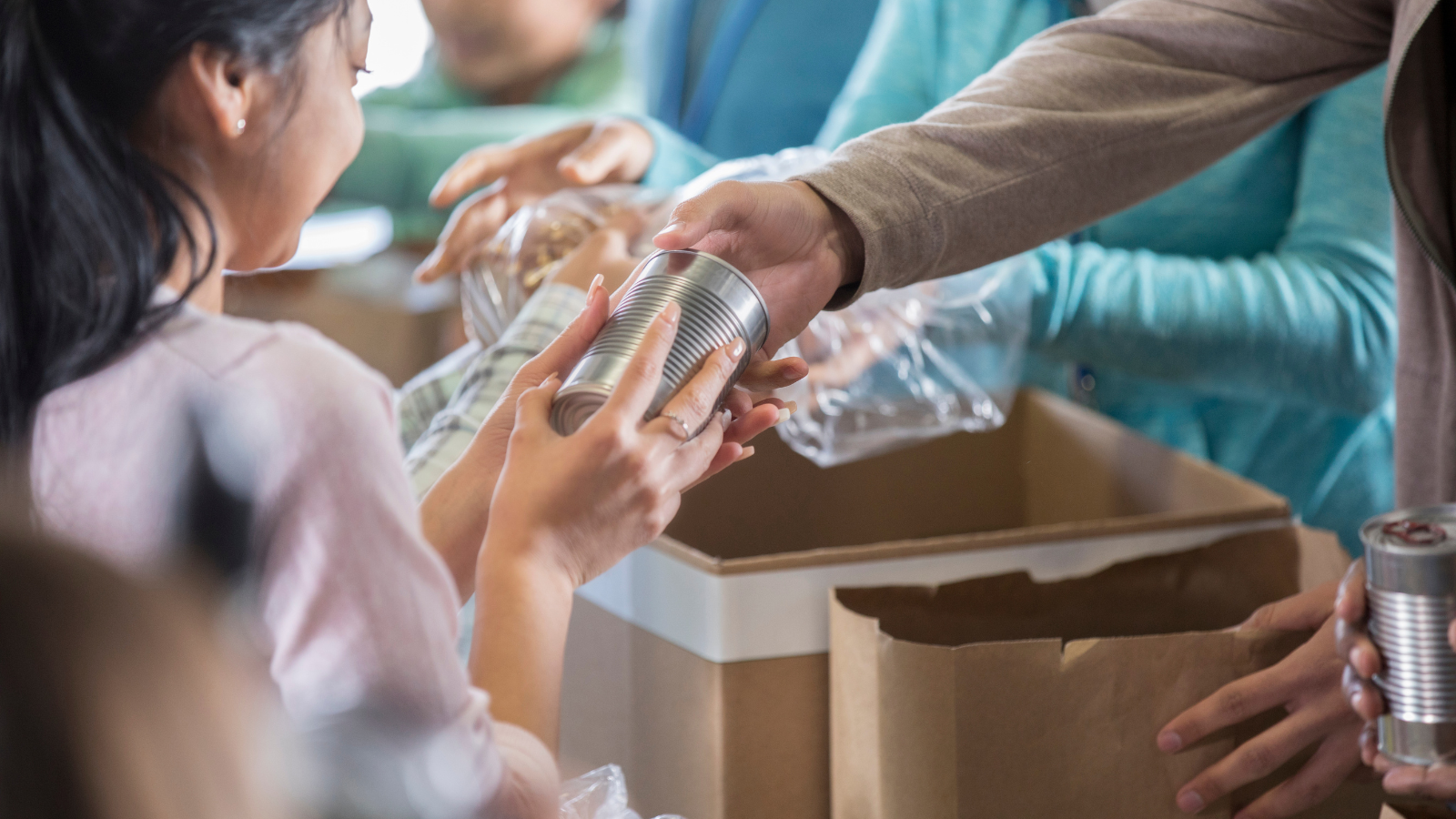 Child at a food bank 