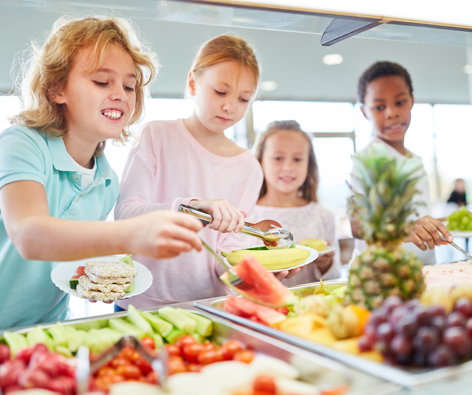 Children eating fruit